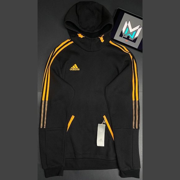 Adidas Black Tiro H33678 Men’s Sizes Zipper Pockets Pullover Hoodie - Picture 1 of 7